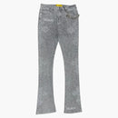 Guapi Distressed Cross Denim Jean Smoke Grey