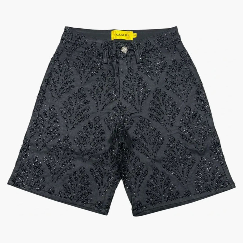 Guapi Embellished Denim Shorts Black