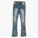 Guapi Rivets Stacked Denim Jean Aqua Blue