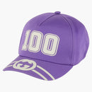 Gucci 100 Baseball Velcro Strap Cap Purple/White