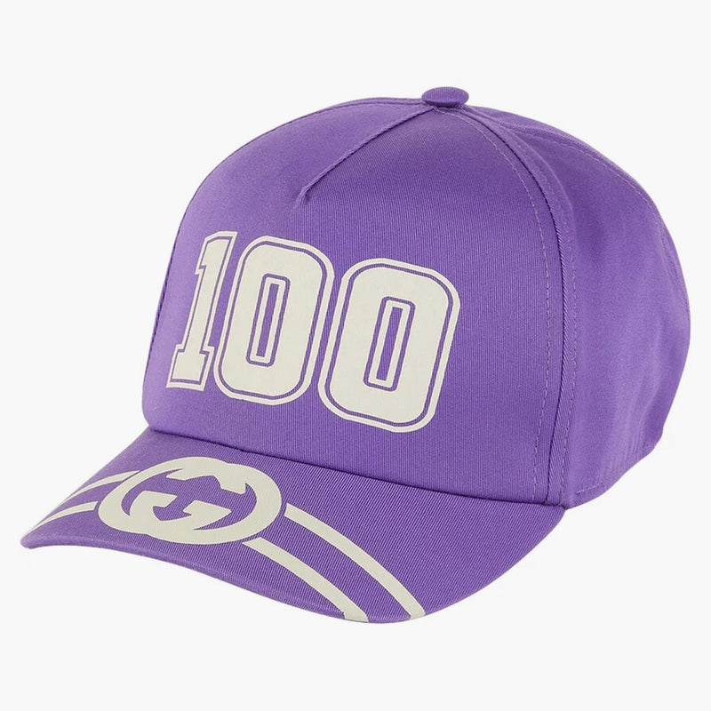 Gucci 100 baseball kardborrband lila lila/vit