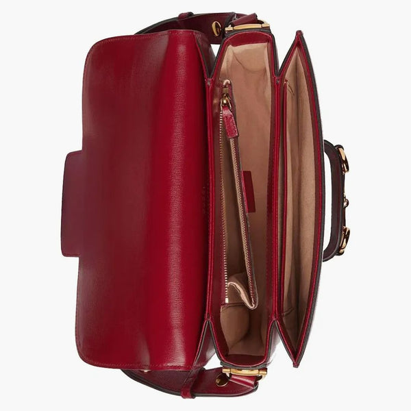 Gucci 1955 Horsebit Shoulder Bag Small Beige/Red