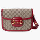 Gucci 1955 Horsebit Shoulder Bag Small Beige/Red