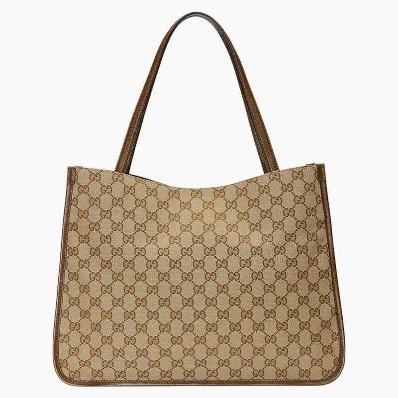 Gucci 1955 Horsebit Tote Bag Gg Supreme Beige/ebony