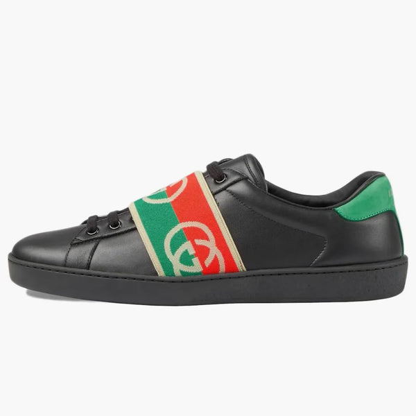 Gucci eso Elastic Web Interlocking GG Black