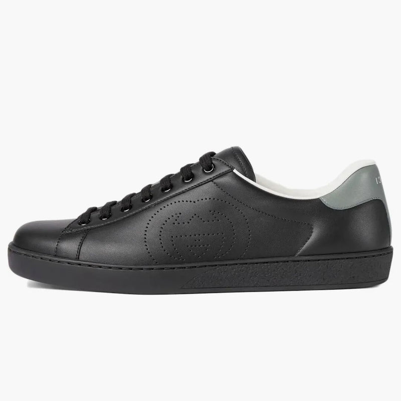 Gucci Ace Perforated Interlocking G Black