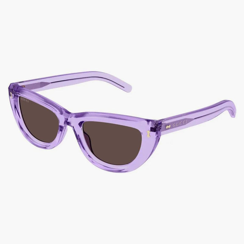 Gucci Acetate Cat-Eye Frame Sunglasses Violet Crystal/Brown (GG1521S-004-Fri)