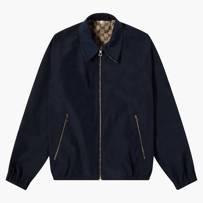Gucci all over GG Harrington Reversible Jacket Beige Navy