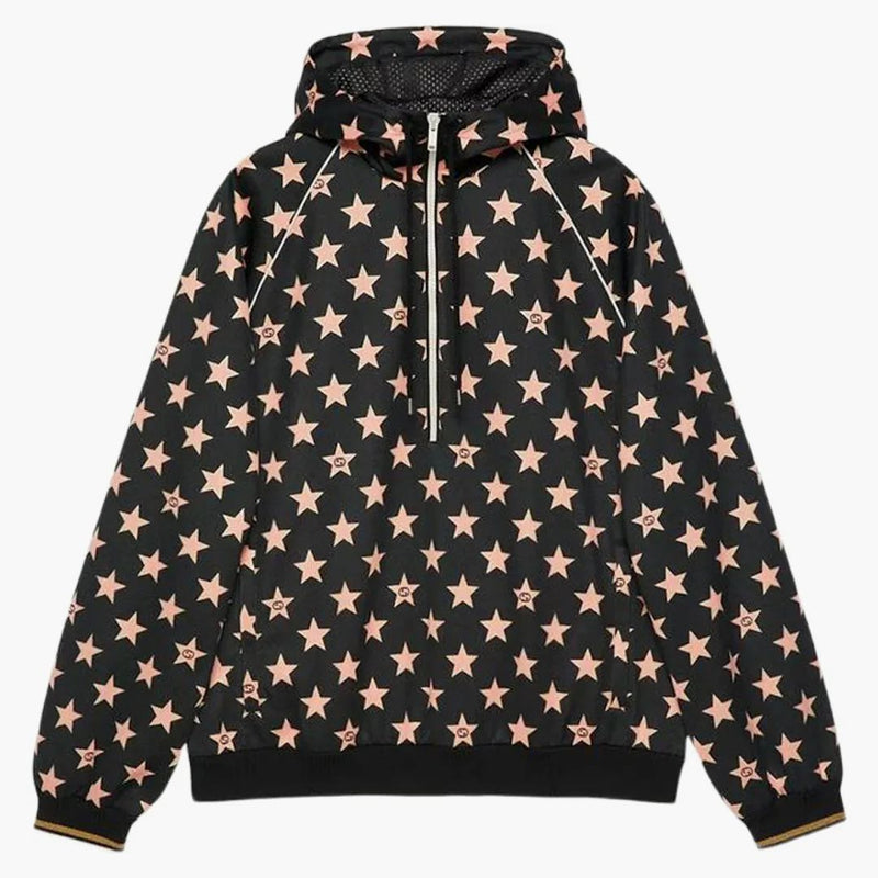 Gucci All Over Half Zip Jacket Black Pink