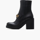 Botas de cuero de tobillo de Gucci negro (mujer)