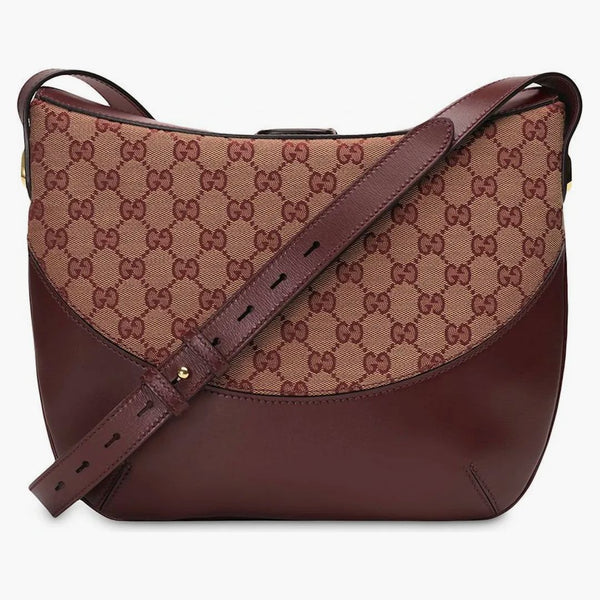 Gucci arli gg axelväska medium vinröd