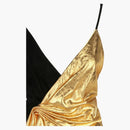 Gucci Asymmetric Suede Mini Dress Black/Gold