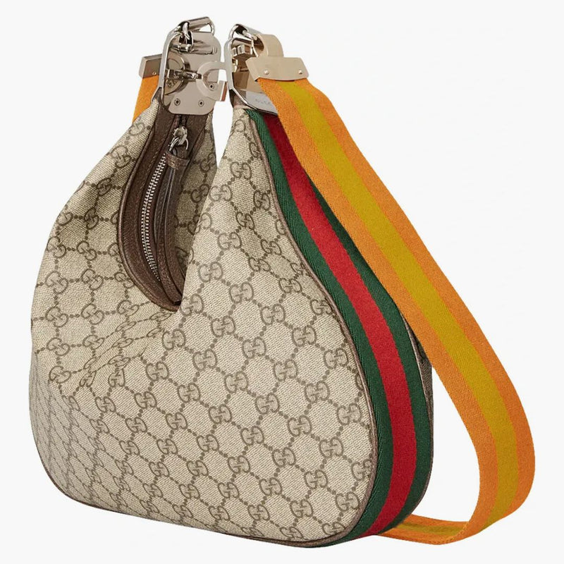 Gucci Attache axelväska stor GG Supreme Beige/Ebony/Multi