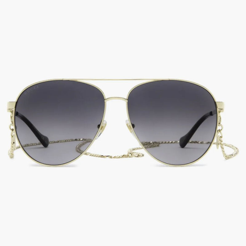 GUCCI Aviator Chain Solglasögon Gray Gradient (GG1088S-001-61)