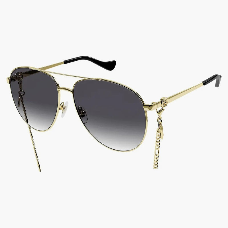 GUCCI Aviator Chain Solglasögon Gray Gradient (GG1088S-001-61)