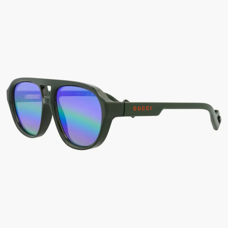 Occhiali da sole in iniezione a cornici di aviatore gucci verde/grigio (GG1239S-30013509-003)