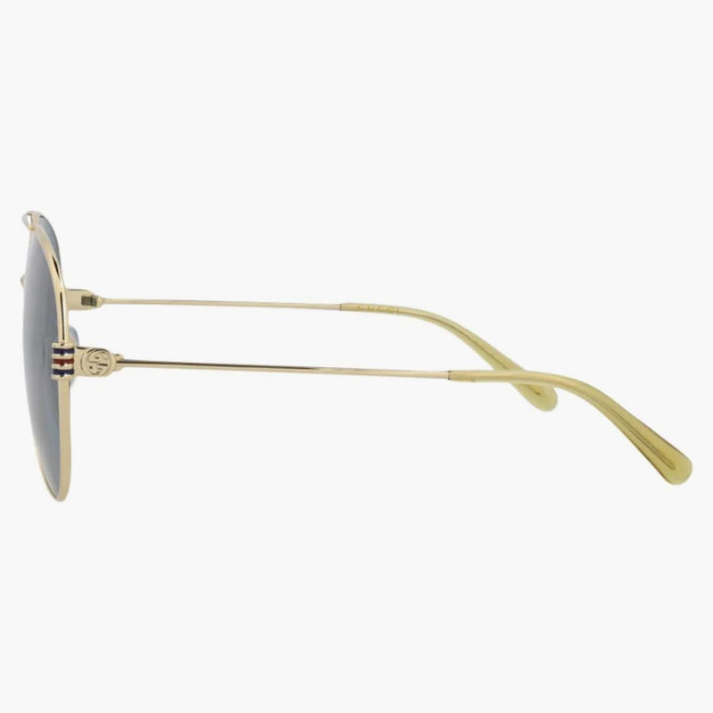 Gucci Aviator-Frame Metal Sunglasses Gold/Gold/Blue (GG1280S-30013904-003)