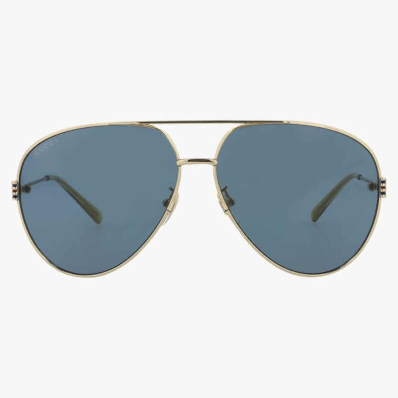 Gucci Aviator-Frame Metal Sunglasses Gold/Gold/Blue (GG1280S-30013904-003)