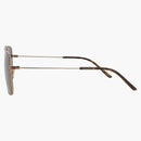 Gucci Aviator-Frame Metal Sunglasses Gold/Gold/Brown (GG1053SK-30011661-002)