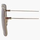 Gucci Aviator-Frame Metal Sunglasses Gold/Gold/Brown (GG1053SK-30011661-002)