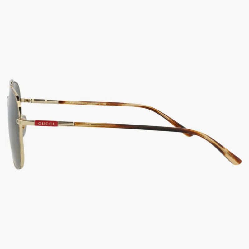 Gucci Aviator-Frame Metal Sunglasses Gold/Havana/Green (GG1351S-30013912-002)