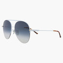 Gucci Aviator-Frame Metal Sunglasses Light Blue/Light Blue/Blue (GG1413S-30014423-003)