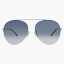 Gucci Aviator-Frame Metal Sunglasses Light Blue/Light Blue/Blue (GG1413S-30014423-003)