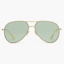 Gucci Aviator Metal Solglasögon Grön/guld (520116 I0330 8070)
