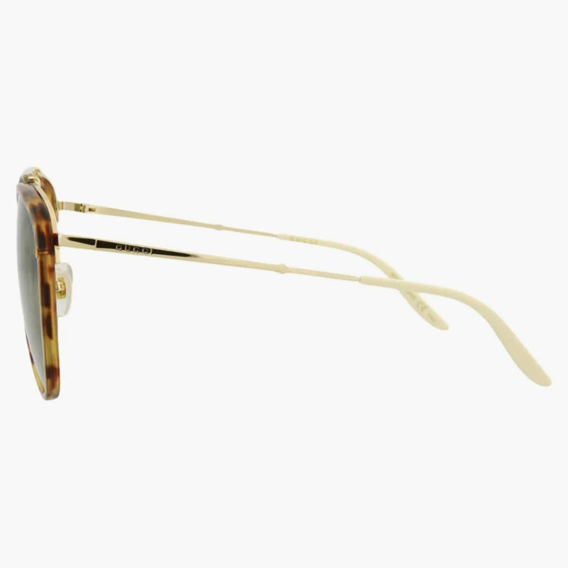 Gucci Aviator Sunglasses Havana/gold/green (gg0672s-30008620-003)