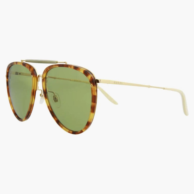 Gucci Aviator Sunglasses Havana/gold/green (gg0672s-30008620-003)