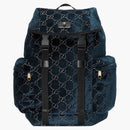 Gucci Backpack GG Velvet Medium Blue