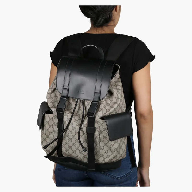 Monogram měkkého batohu Gucci GG Black/Brown