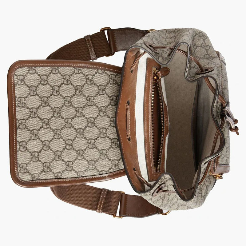 Batoh Gucci s vzájemně propojením G Beige/Ebony