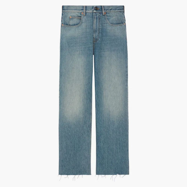 GUCCI BAGGY STONE vymývaný džínové kalhoty světle modrá