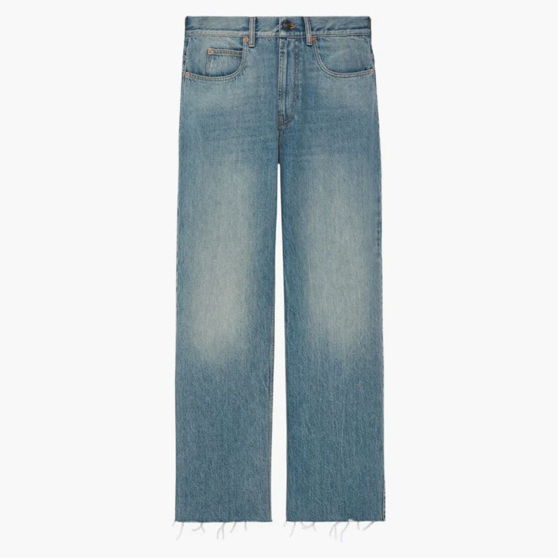 GUCCI BAGGY STONE vymývaný džínové kalhoty světle modrá