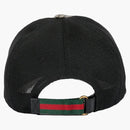 Gucci Bee Print GG Supreme Velcro Strap Baseball Cap Ebony/Beige/Black