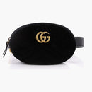 Gucci Marmont Belt Bag Matelasse Velvet Negro