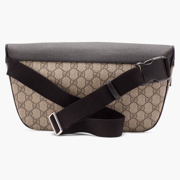 Gucci Front Pocket Belt Bag Gg Supreme Black/beige