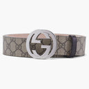 Gucci Belt GG Supreme Interlocking G Buckle 1.5W beige Ebony/Cocoa