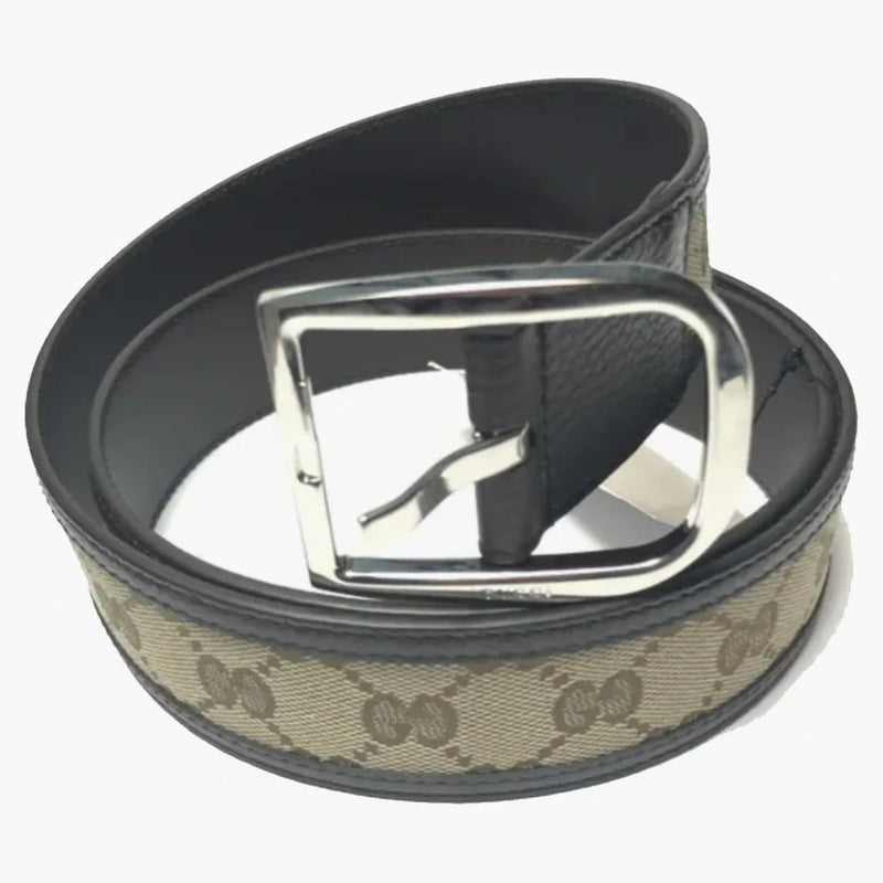 Gucci Belt GG Supreme Leather 1.5 Width Beige/Ebony
