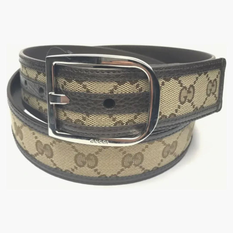 Gucci Belt GG Supreme Leather 1.5 Width Beige/Ebony