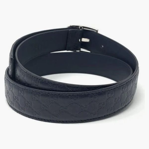 Cinghia Gucci Guccissima pelle 1.25 larghezza navy