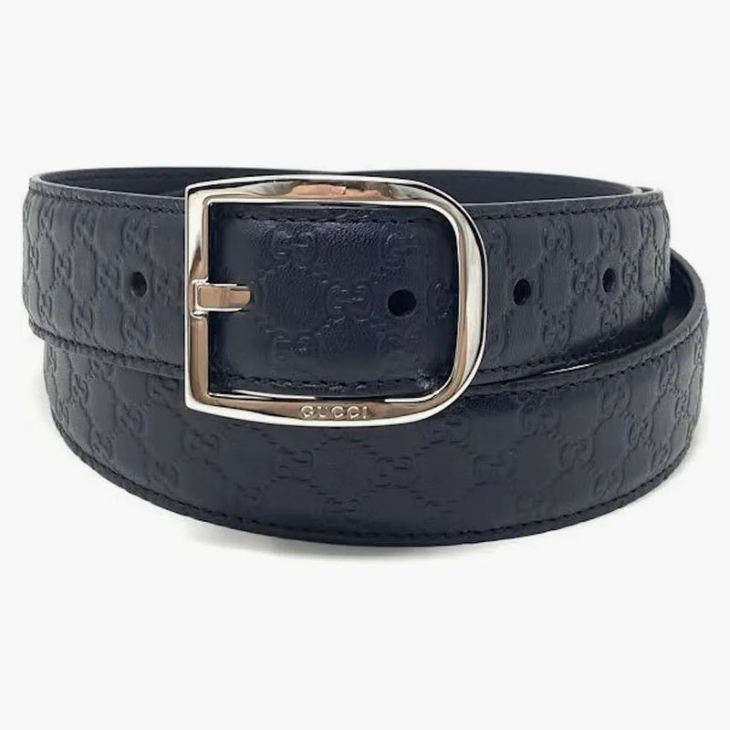 Gucci Belt Guccissima Leather 1.25 Width Navy