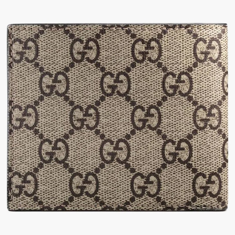 Gucci Bifold Wallet Gg Supreme Bee Print (8 Card Slots) Beige/ebony