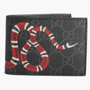 Gucci Bifold Wallet Gg Supreme Kingsnake (4 Card Slots) Black