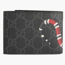 Gucci Bifold Wallet Gg Supreme Kingsnake (4 Card Slots) Black
