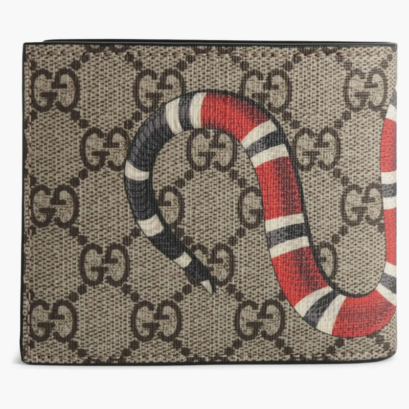 Peněženka Gucci Bifold Wallet GG Supreme Kingsnake (8 karetních slotů) Beige
