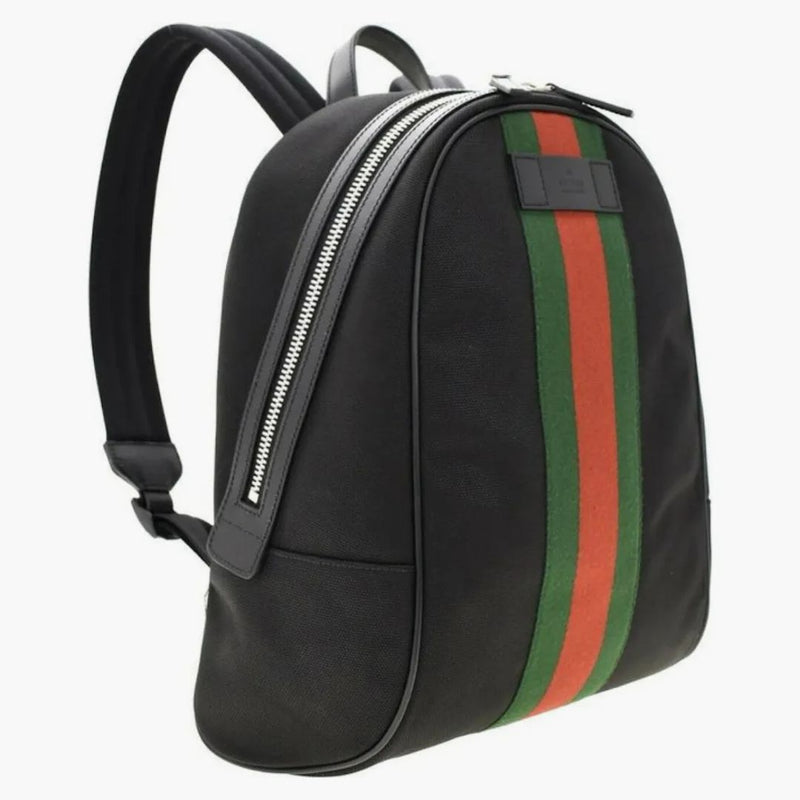 Gucci Black Web Stripe Canvas Batock Black