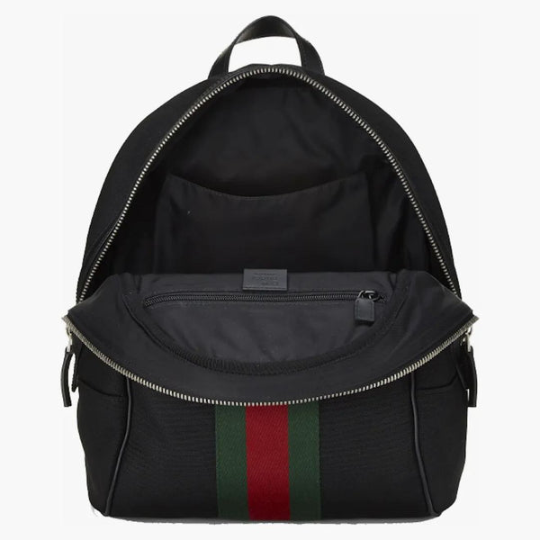 Gucci Black Web Stripe Canvas Batock Black