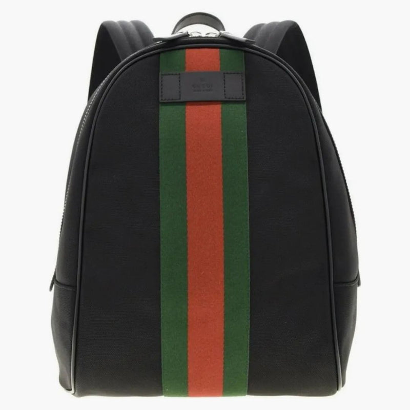 Gucci Black Web Stripe Canvas Batock Black